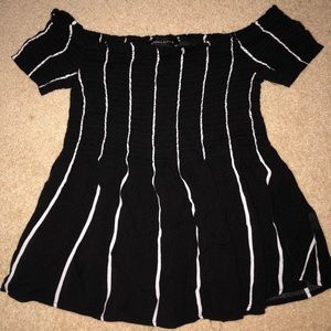 black and white striped shirt